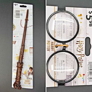Harry Potter Wand and Glasses Adult Unisex Costume Cosplay Outfit Bundle